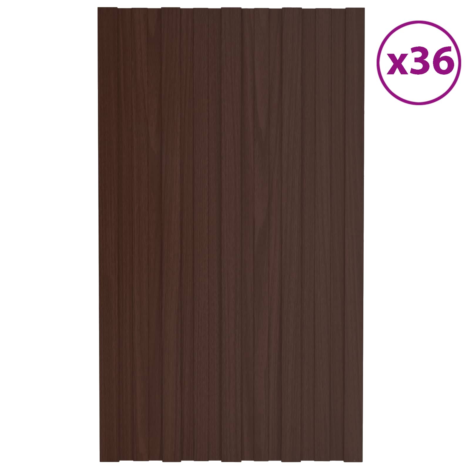 Pannello per tetto 36 pcs Marrone 80 x 45 cm Acciaio zincato | homemem39