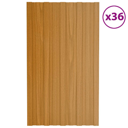 Pannello per tetto 36 pcs Naturale 80 x 45 cm Acciaio zincato | homemem39