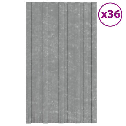 Pannello per tetto 36 pcs Argento 80 x 45 cm Acciaio zincato | homemem39