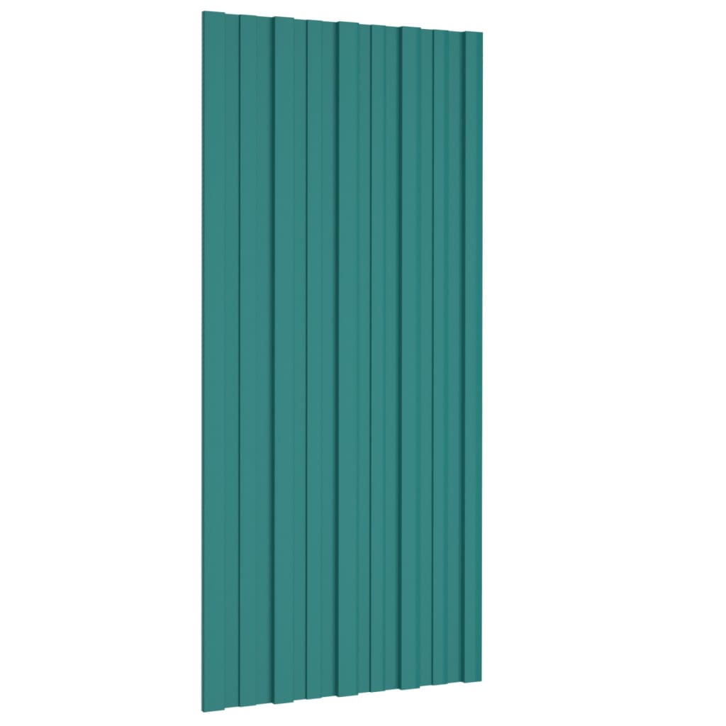 Pannelli da Tetto 12 pz in Acciaio Zincato Verdi 100x45 cm - homemem39