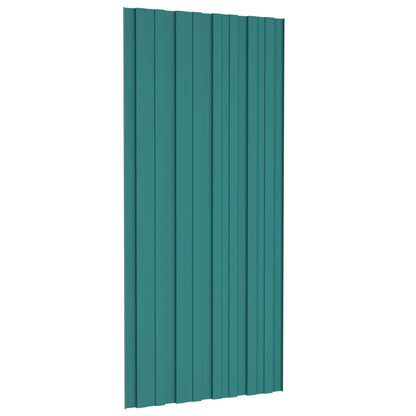 Pannello per tetto 12 pcs Verde 100 x 45 cm Acciaio zincato