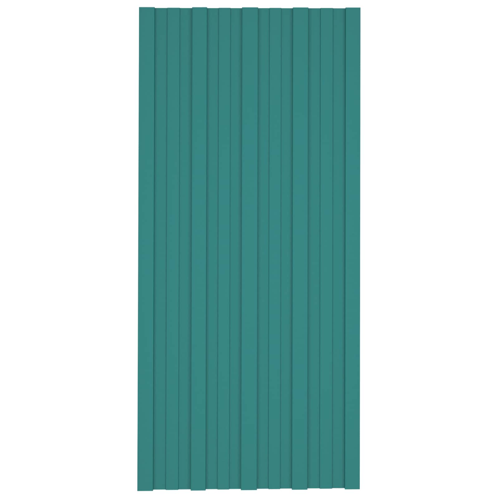 Pannello per tetto 12 pcs Verde 100 x 45 cm Acciaio zincato | homemem39