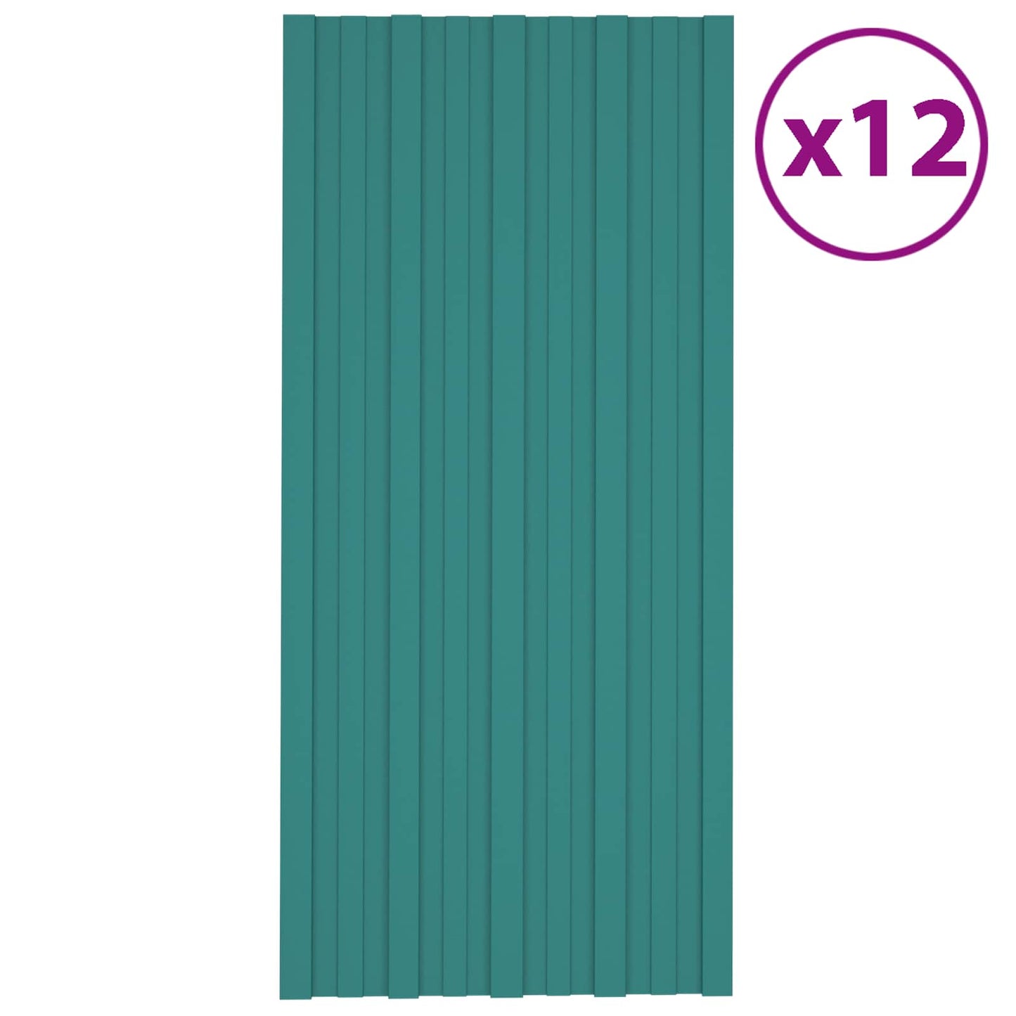 Pannello per tetto 12 pcs Verde 100 x 45 cm Acciaio zincato | homemem39