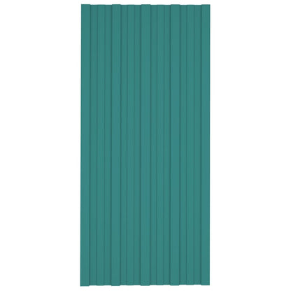 Pannelli da Tetto 36 pz in Acciaio Zincato Verde 100x45 cm