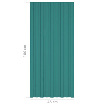 Pannelli da Tetto 36 pz in Acciaio Zincato Verde 100x45 cm