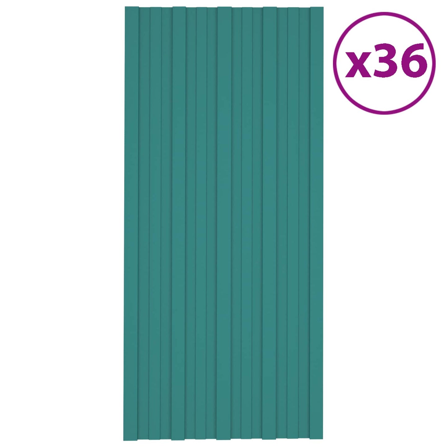 Pannello per tetto 36 pcs Verde 100 x 45 cm Acciaio zincato
