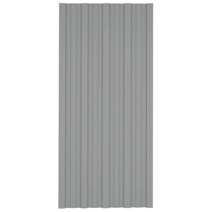 Pannelli da Tetto 12 pz in Acciaio Zincato Grigio 100x45 cm