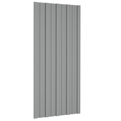 Pannelli da Tetto 12 pz in Acciaio Zincato Grigio 100x45 cm