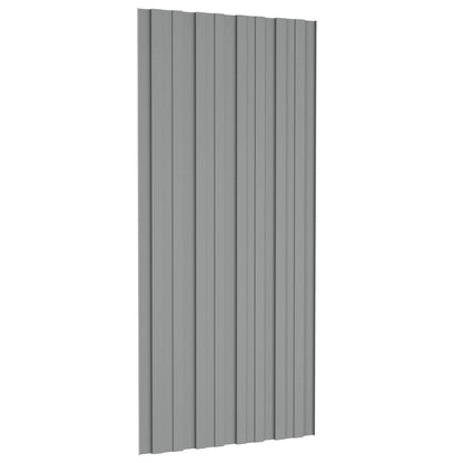 Pannello per tetto 12 pcs Grigio 100 x 45 cm Acciaio zincato