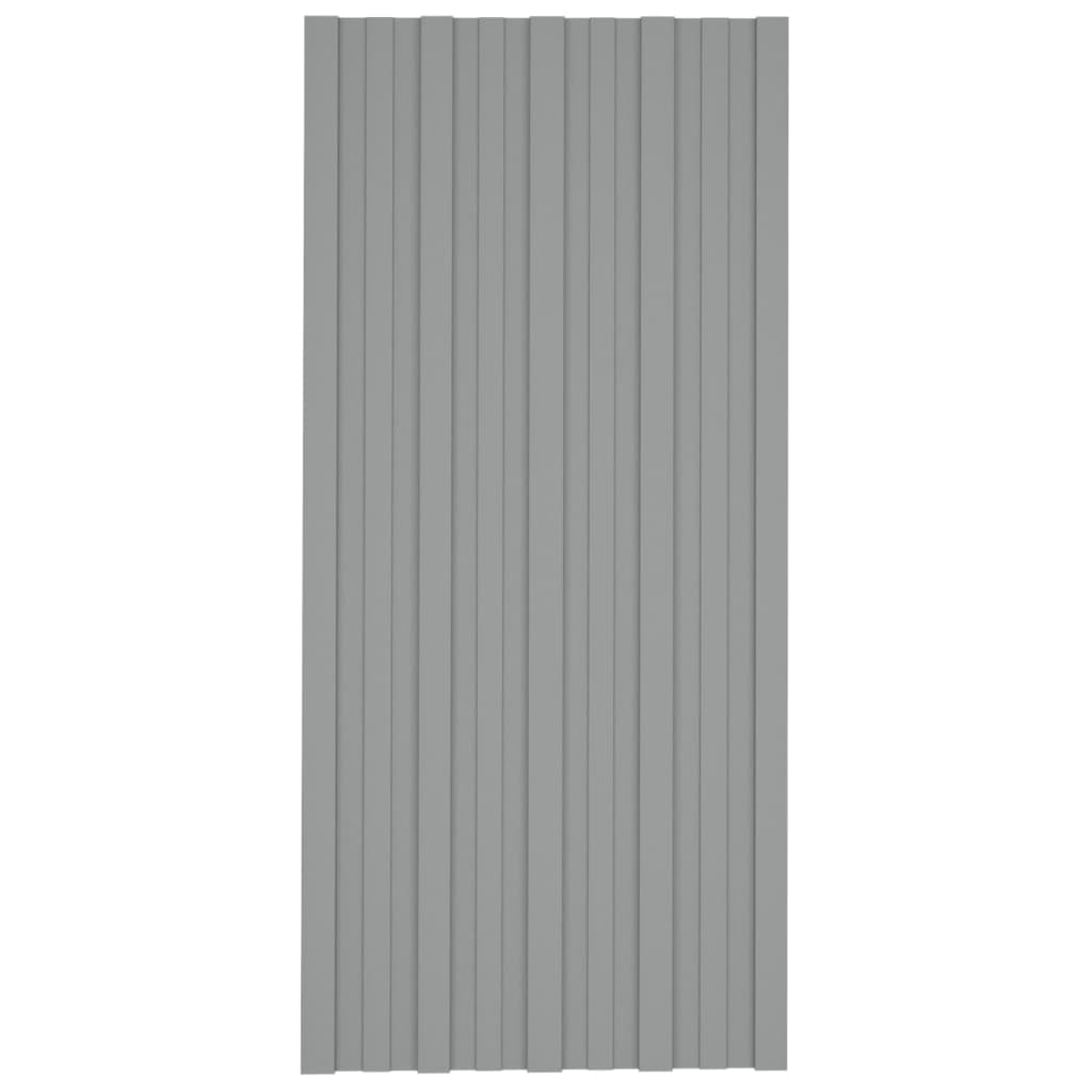 Pannelli da Tetto 36 pz in Acciaio Zincato Grigio 100x45 cm - homemem39