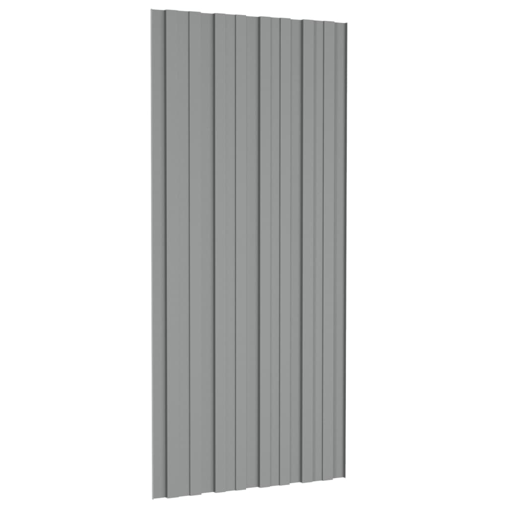 Pannelli da Tetto 36 pz in Acciaio Zincato Grigio 100x45 cm - homemem39