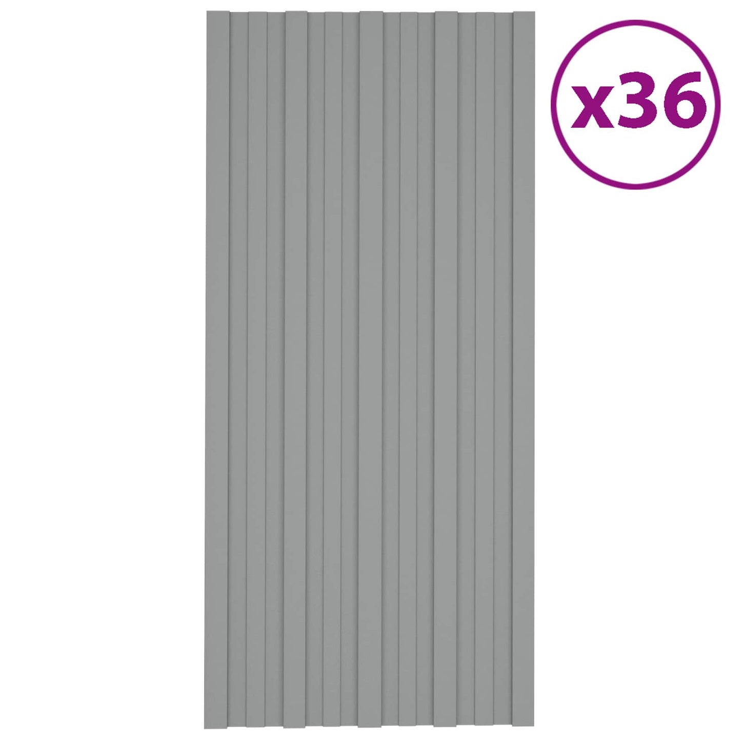 Pannello per tetto 36 pcs Grigio 100 x 45 cm Acciaio zincato | homemem39