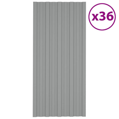 Pannello per tetto 36 pcs Grigio 100 x 45 cm Acciaio zincato | homemem39