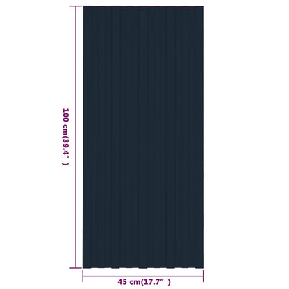 Pannelli da Tetto 36 pz in Acciaio Zincato Antracite 100x45 cm