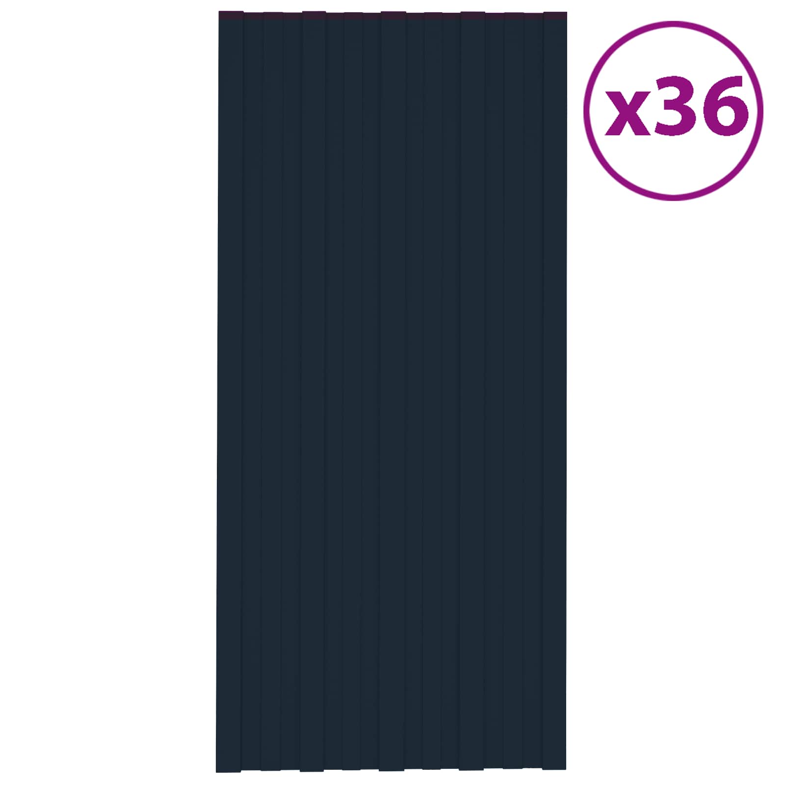 Pannello per tetto 36 pcs Antracite 100 x 45 cm Acciaio zincato | homemem39