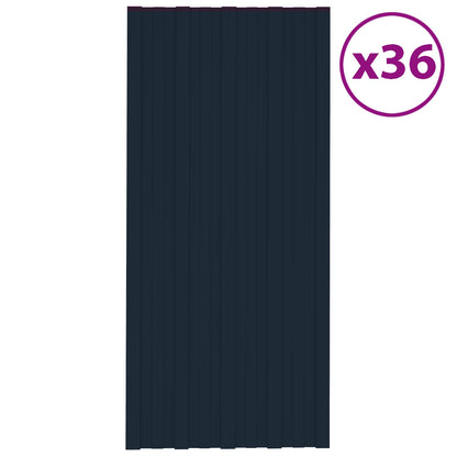 Pannello per tetto 36 pcs Antracite 100 x 45 cm Acciaio zincato | homemem39
