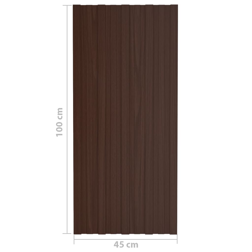 Pannelli da Tetto 12 pz in Acciaio Zincato Marrone 100x45 cm - homemem39