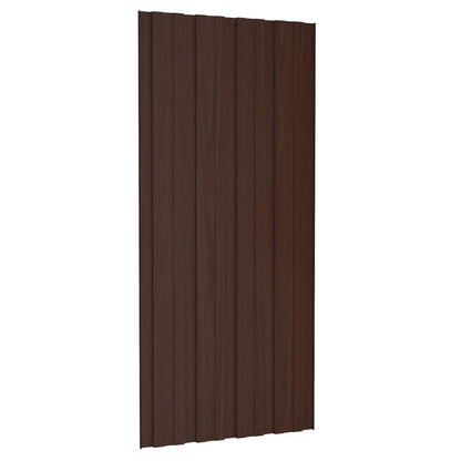 Pannello per tetto 12 pcs Marrone 100 x 45 cm Acciaio zincato | homemem39