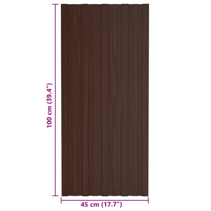 Pannello per tetto 12 pcs Marrone 100 x 45 cm Acciaio zincato | homemem39