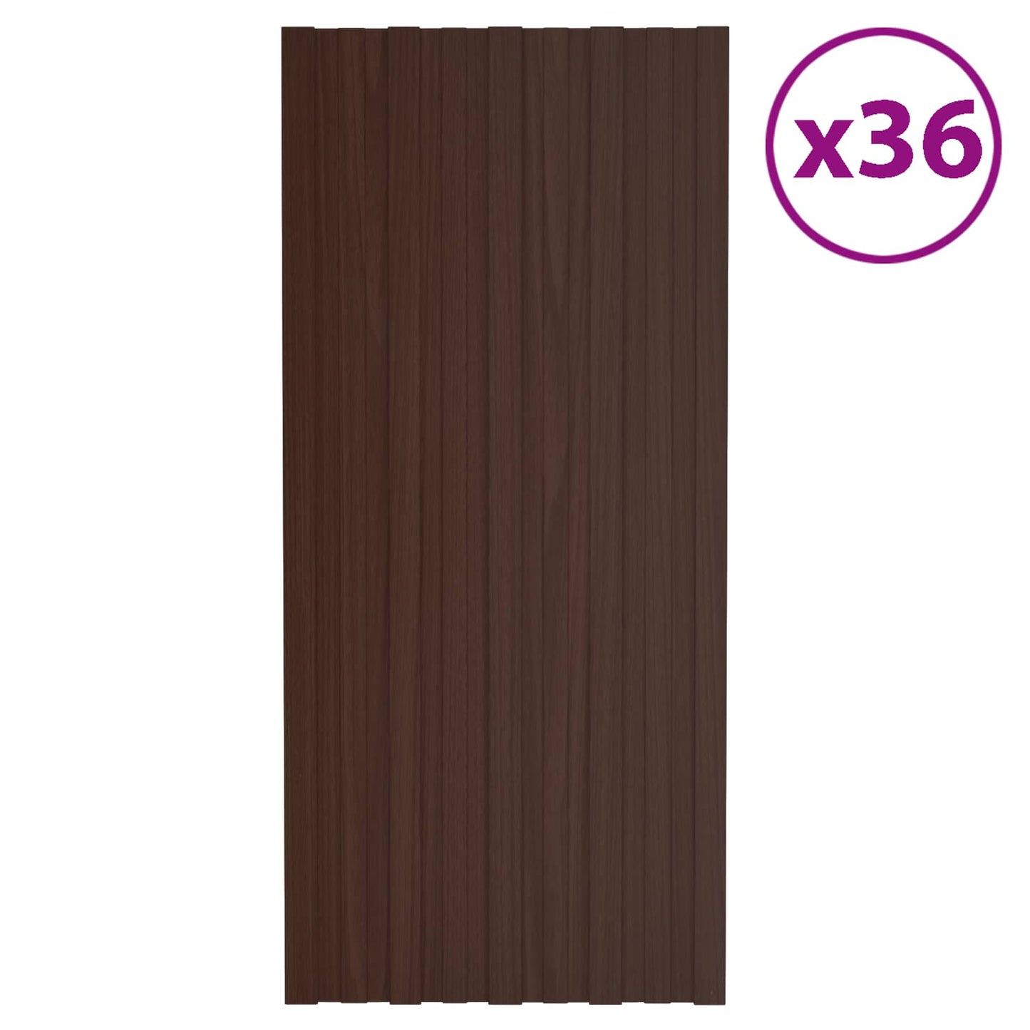 Pannello per tetto 36 pcs Marrone 100 x 45 cm Acciaio zincato | homemem39