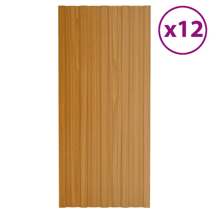 Pannello per tetto 12 pcs Naturale 100 x 45 cm Acciaio zincato | homemem39