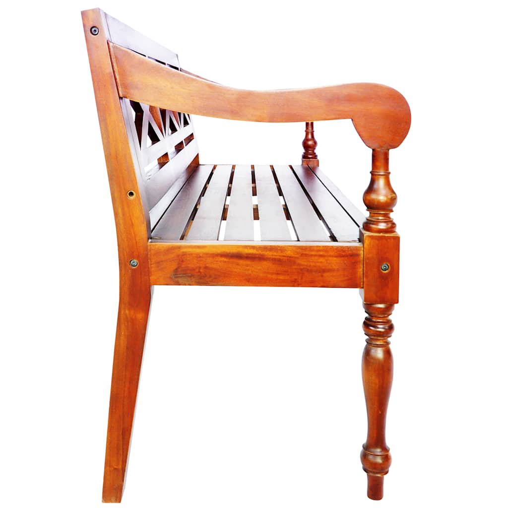 Panca Batavia 123 cm in Legno Massello di Mogano Marrone Scuro | homemem39