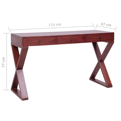 Scrivania per PC Marrone 115x47x77 cm Legno Massello di Mogano - homemem39