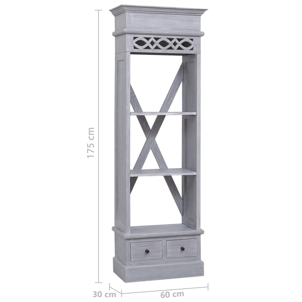 Credenza Alta 60x30x175 cm in Legno Massello di Mogano - homemem39