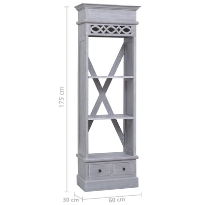 Credenza Alta 60x30x175 cm in Legno Massello di Mogano - homemem39