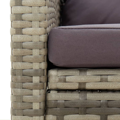 Sedia da Giardino con Cuscini in Polyrattan Grigio | homemem39