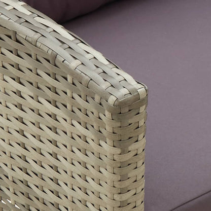 Sedia da Giardino con Cuscini in Polyrattan Grigio | homemem39