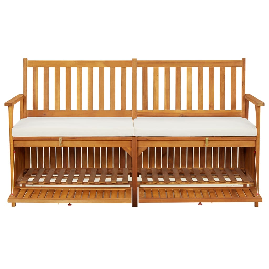 Cassapanca con Cuscino 148 cm in Legno Massello di Acacia | homemem39