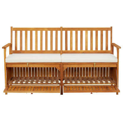 Cassapanca con Cuscino 148 cm in Legno Massello di Acacia | homemem39