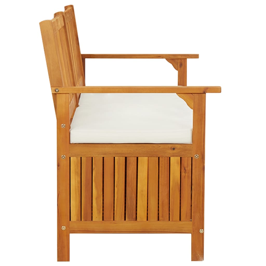 Cassapanca con Cuscino 148 cm in Legno Massello di Acacia | homemem39