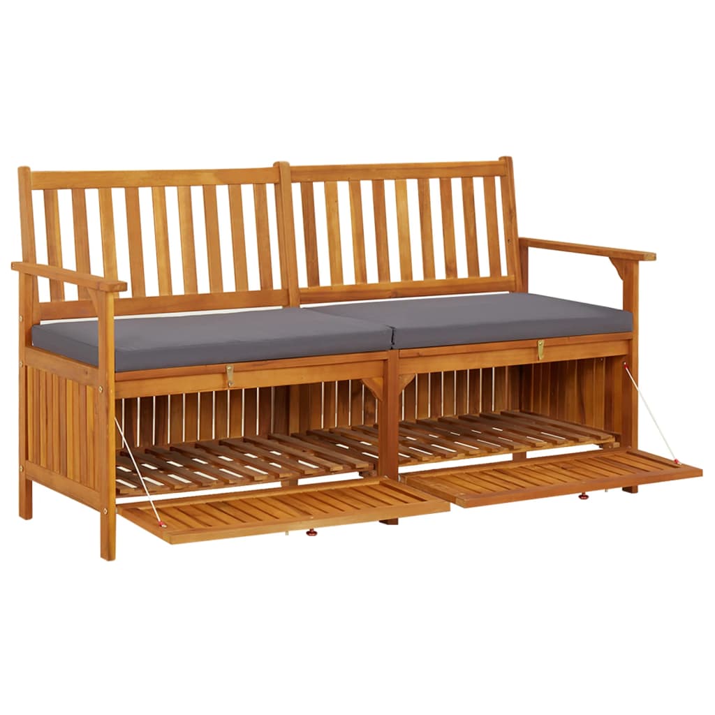 Cassapanca con Cuscino 148 cm in Legno Massello di Acacia | homemem39