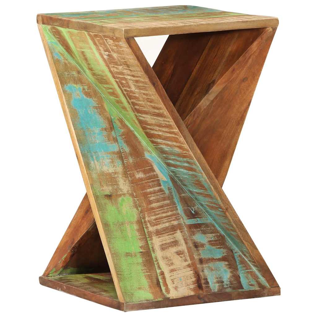 Tavolino 35x35x55 cm in Legno Massello di Recupero