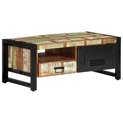 Tavolino da Salotto 100x50x41 cm in Legno Massello di Recupero | homemem39