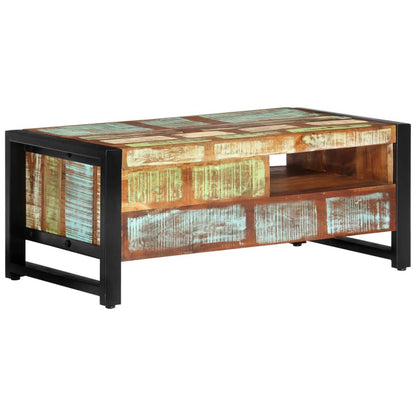Tavolino da Salotto 100x50x41 cm in Legno Massello di Recupero | homemem39