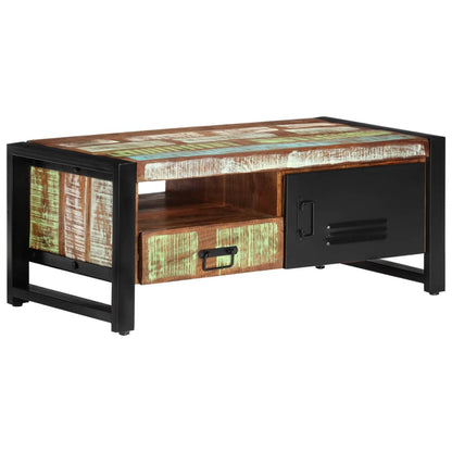 Tavolino da Salotto 100x50x41 cm in Legno Massello di Recupero | homemem39