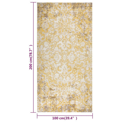 Tappeto da Esterni a Tessitura Piatta 100x200 cm Giallo