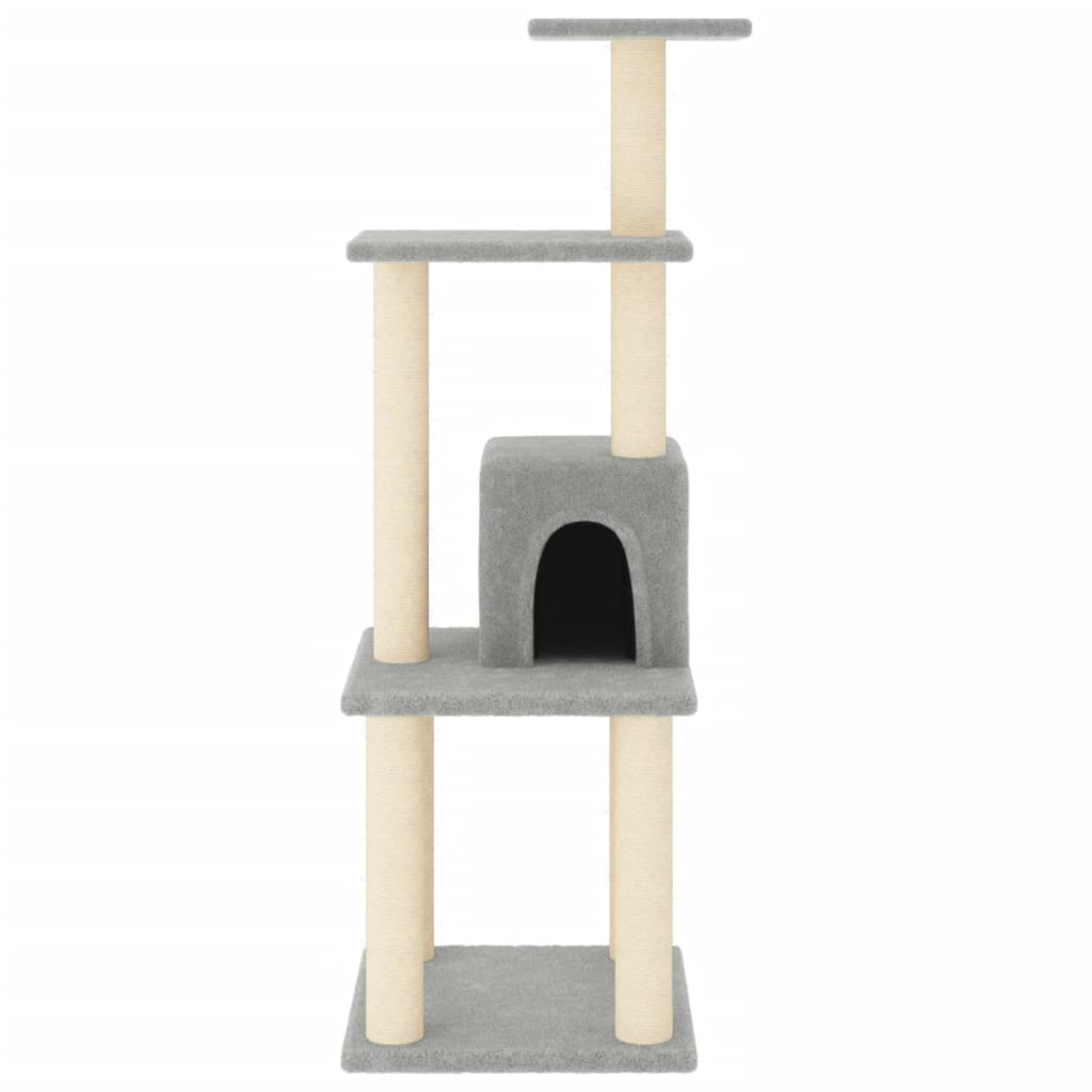 Albero per Gatti con Tiragraffi in Sisal Grigio Chiaro 105 cm | homemem39