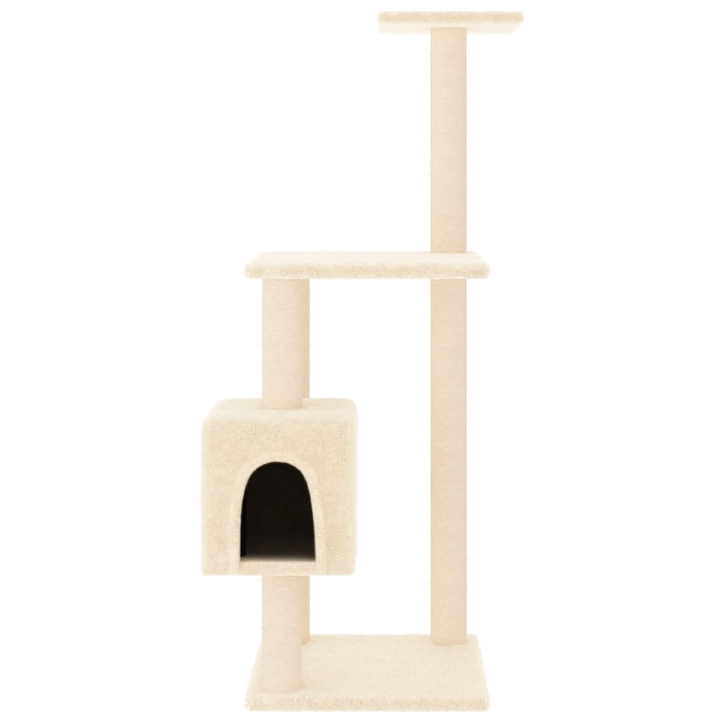 Albero per Gatti con Tiragraffi in Sisal Crema 104 cm - homemem39