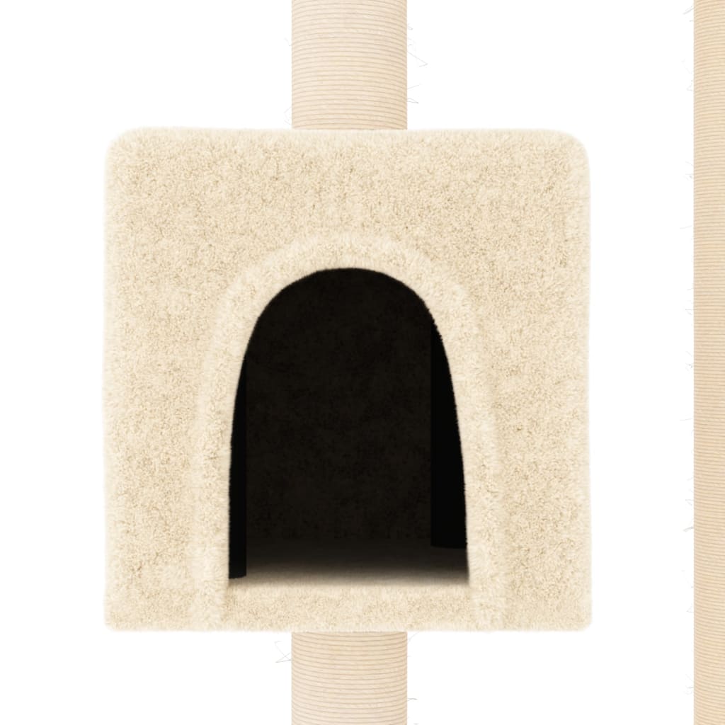 Albero per Gatti con Tiragraffi in Sisal Crema 104 cm - homemem39