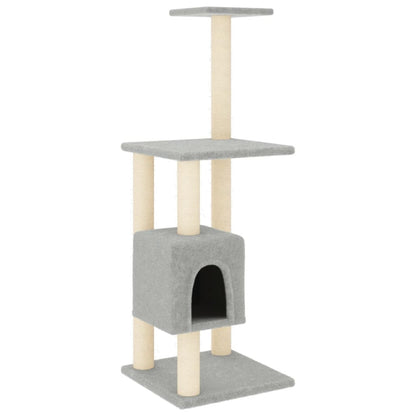 Albero per Gatti con Tiragraffi in Sisal Grigio Chiaro 104 cm - homemem39