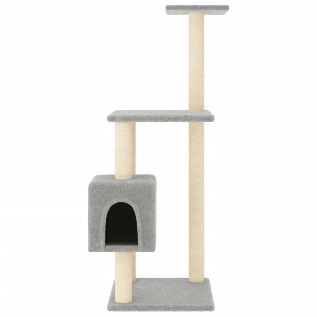 Albero per Gatti con Tiragraffi in Sisal Grigio Chiaro 104 cm - homemem39