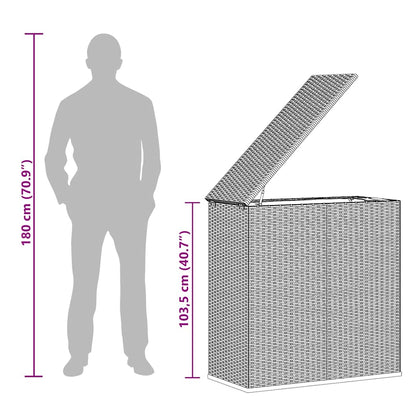 Contenitore da Giardino in Rattan PE 100x49x103,5 cm Grigio - homemem39