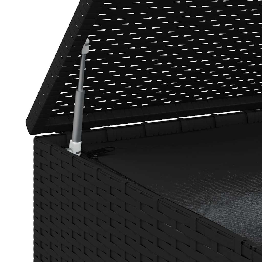 Contenitore da Giardino in Rattan PE 100x97,5x104 cm Nero - homemem39