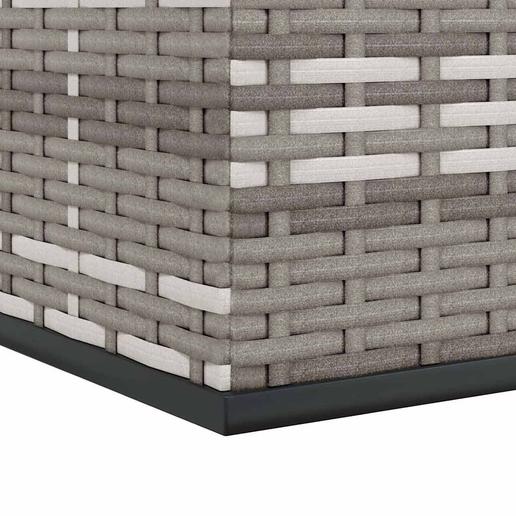 Contenitore da Giardino in Rattan PE 100x97,5x104 cm Grigio - homemem39