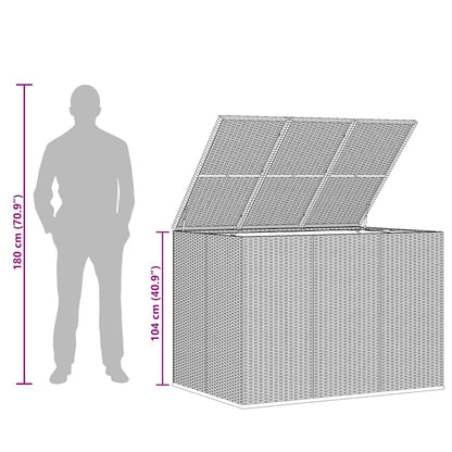 Contenitore da Giardino in Rattan PE 145x100x103 cm Grigio - homemem39