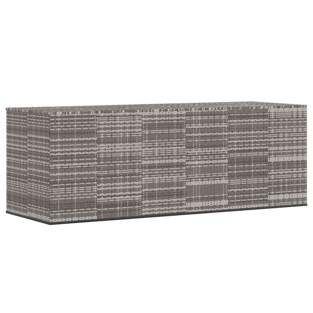 Contenitore da Giardino in Rattan PE 291x100,5x104 cm Grigio - homemem39